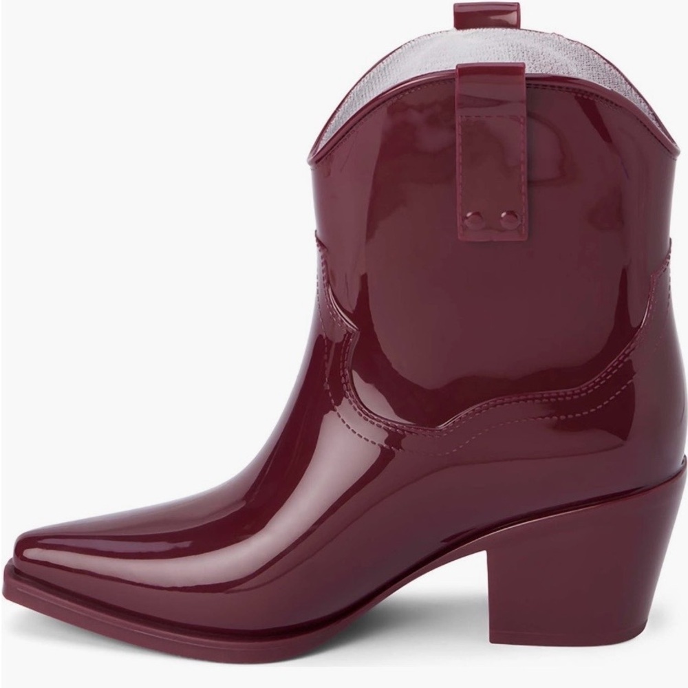 Beach by Matisse Oakley Western Booties Maroon Glossy Patent NWT